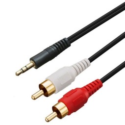 Cable: 0.2m, 2x RCA - Audio-jack, AUX, 3.5mm