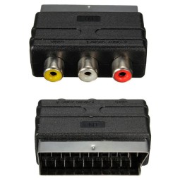 Adapter, üleminek: Scart, pistik - 3x RCA audio-video, pesa