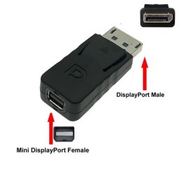 Adapter: Mini DisplayPort, female - DisplayPort, male