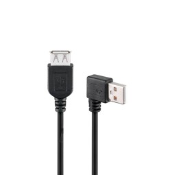 Cable: 0.5m, USB 2.0: male - female, 90o