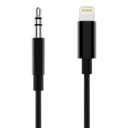 Cable: 1m, Lightning, iPhone, iPad - Audio-jack, AUX, 3.5mm