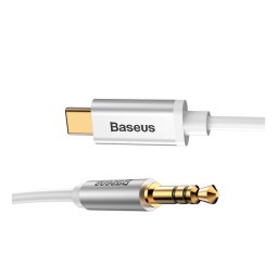 Кабель: 1.2m, USB-C - Audio-jack, AUX, 3.5mm: Baseus M01 - Valge