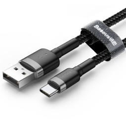 0.5m, USB-C - USB kaabel, juhe: Baseus Cafule - Must