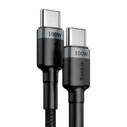 1m, USB-C - USB-C cable, 4K60Hz 10Gbps USB3.1: Baseus Cafule USBv3.1 - Black