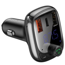 FM transmitter Baseus S-13 T-Type car charger: 1xUSB-C, 2xUSB up to 36W, Quick Charge