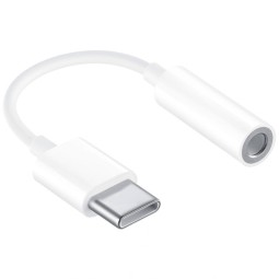 Adapter: USB-C, male - Audio-jack, AUX, 3.5mm, female: Apple - Valge
