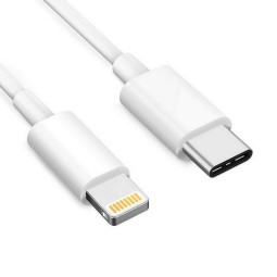 1m, Lightning - USB-C cable, up to 20W: Apple - White