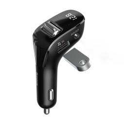 FM transmitter Baseus Streamer (USB, Bluetooth 5.0), MP3 player (AUX-out), car charger: 2xUSB up to 3A