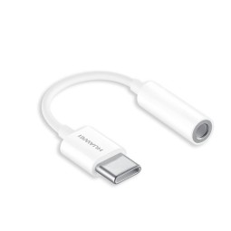 Adapter: USB-C, male - Audio-jack, AUX, 3.5mm, female: Huawei - Valge
