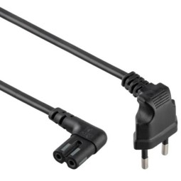 Power cable: 1m, C7, 2pin, 2x90o - Black