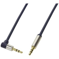 Cable: 0.5m, Audio-jack, AUX, 3.5mm, 90o PREMIUM