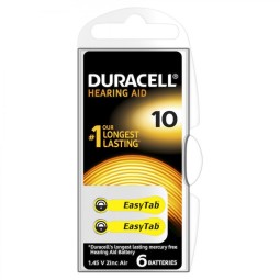 A10 batteries Hearing Aid, 6x - Duracell - 10, PR70 - ZA10, B0104, B20PA, AC10, HA10, 10AU, DA10, 10H