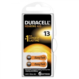 A13 batteries Hearing Aid, 6x - Duracell - 13, PR48 - ZA13, AC13, DA13