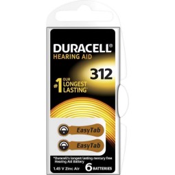 A312 batteries Hearing Aid, 6x - Duracell - 312, PR41 - ZA312