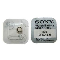 SR521 watch battery, 1x - MuRata (Sony) - SR521, SR63, 379 - SG0, LR521, AG0, LR63