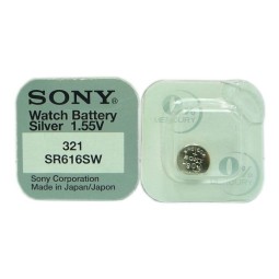 SR616 watch battery, 1x - MuRata (Sony) - SR616, 321 - LR65, SR65, Varta V321