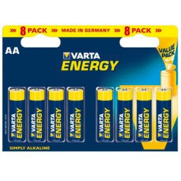 AA alkaline battery, 8x - Varta - AA - LR6, Paljchikovye, FR6, MN1500, MX1500, MV1500, Type 316