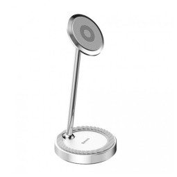 Phone magnet desktop stand, Baseus Circular Steady -  Silver