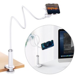Phone desktop clamp holder, mount up to 6.5", leg up to 90cm, Ugreen Flexible - White