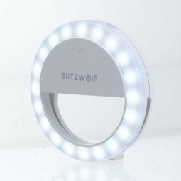 Selfie ring 8cm valgustusega BlitzWolf Sl0 Pro - Valge