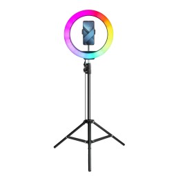 Selfie ring 12" valgustusega, multicolor, tripod kuni 2.15m, OEM MJ33 Ring Tripod - Must