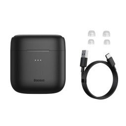 Wireless Earphones, Bluetooth 5.0, battery 30mAh up to 6 hours, case 400mAh, Baseus Encok W06 - Black