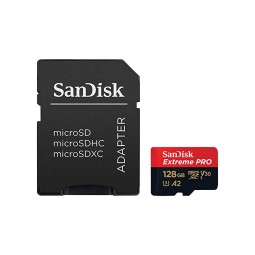 128GB microSDXC memory card Sandisk Extreme Pro, up to W90mb/s R170mb/s