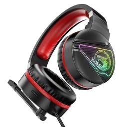Headphones, USB+AUX, 50mm, Hoco W104 -  Red