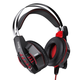 Headphones, USB+AUX, 40mm, Hoco W102 -  Red