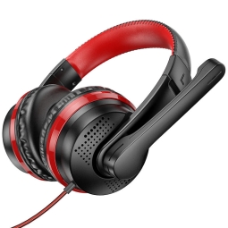 Headphones, USB+AUX, 40mm, Hoco W103 -  Red