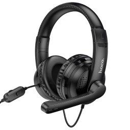 Headphones, USB+AUX, 40mm, Hoco W103 - Black