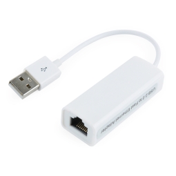 Võrguadapter, üleminek: USB 2.0, pistik - Network, LAN, RJ45, pesa: Fast Ethernet 100 Mbps - Valge