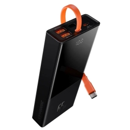 20000mAh Power bank, up to 65W, QuickCharge, USB-C cable: Baseus Elf - Black