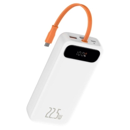20000mAh Внешний аккумулятор, до 22.5W, QuickCharge, USB-C кабель: Baseus Block - Белый