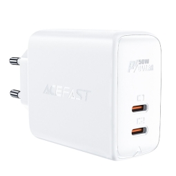 Charger 2xUSB-C, up to 45W, QuickCharge up to 20V 2.25A: Acefast A29 - White