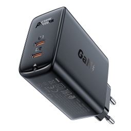 Laadija 2xUSB-C, до 45W, QuickCharge до 20V 2.25A: Acefast A29 - Must