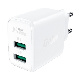 Charger 2xUSB up to 18W, Quick Charge up to 12V 1.5A: Acefast A33 - White