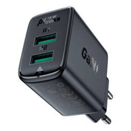 Charger 2xUSB up to 18W, Quick Charge up to 12V 1.5A: Acefast A33 - Black