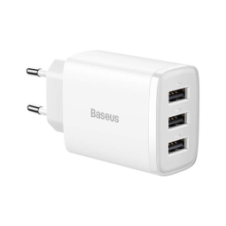 Charger 3xUSB up to 17W: Baseus Compact - White