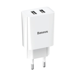 Зарядка 2xUSB, до 10W: Baseus Mini Dual - Белый