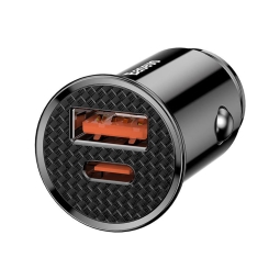 Car charger: 1xUSB-C + 1xUSB, up to 30W, QuickCharge up to 20V 1.5A: Baseus PPS - Black