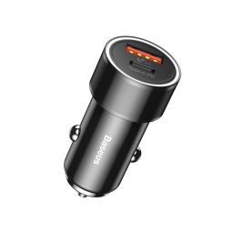 Baseus Phone and tablet car charger: 1xUSB + 1xUSB-C, Type-C, up to 36W, Quick Charge
