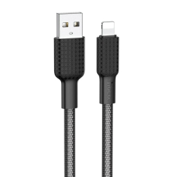 1m, Lightning - USB cable: Hoco Jaeger X69 - Black