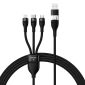 1.5m, 3в1, USB-C - Lightning, USB-C, Micro USB кабель, до 100W: Baseus 3в1 - Чёрный