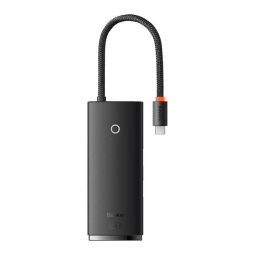 Hub USB-C dock 1xHDMI 4K30Hz, 1xUSB-C, 2xUSB 3.0, MicroSD+SD card reader: Baseus Airjoy Lite - Black