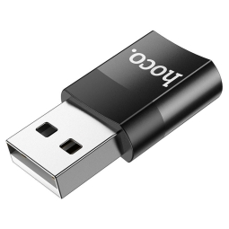 USB 2.0, папа - USB-C, мама, OTG aдаптер, переходник: Hoco UA17 - Чёрный