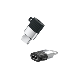 USB-C, male - Micro USB, female, adapter, üleminek: Xo NB149A - Must