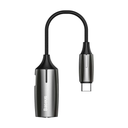 Baseus adapter, üleminek: 0.12m, USB-C, Type-C, male - 2xUSB-C, Type-C, female + Audio-jack, AUX, 3.5mm, female