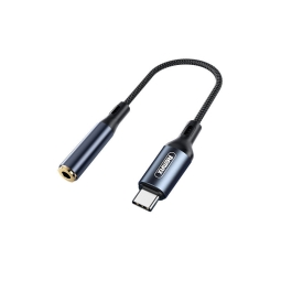 Adapter: USB-C, pistik, DAC - Audio-jack, AUX, 3.5mm, pesa: Remax LA13a - Must