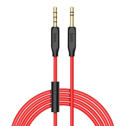 Cable Hoco UPA12: 1m, Audio-jack, AUX, 3.5mm, 4pin -  Red